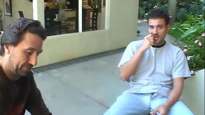 Asian slut sucking two great cock