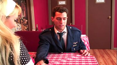 Blonde small milf riding cock