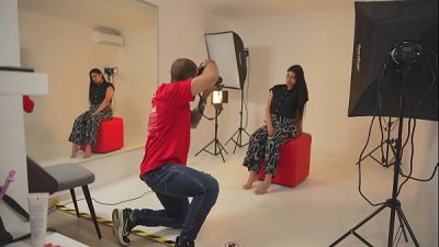 The perverted photographer gets horny taking photos of me for my OF and fucks me HARD on set