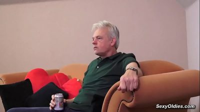 Twenty years old kinky redhead fucks old man