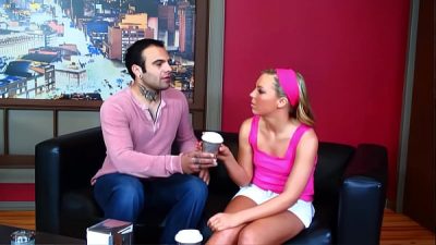 Blonde slutty Ally Kay make a blowjob and fuck