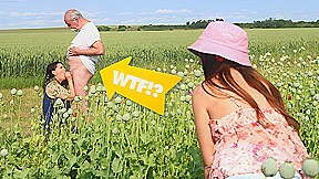 Caught Old Couple Fucking in the Field! Granny Was So Wet, I Had to Slide In Too at GrandParentsX